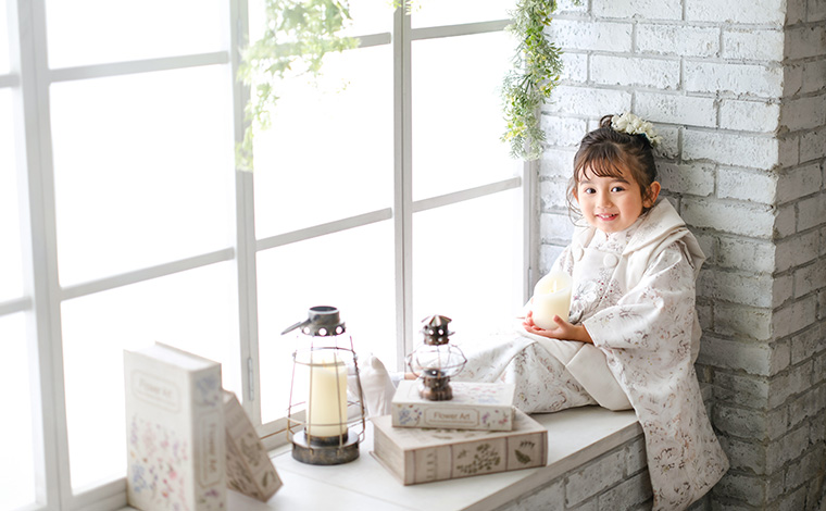 3歳女の子の着付け